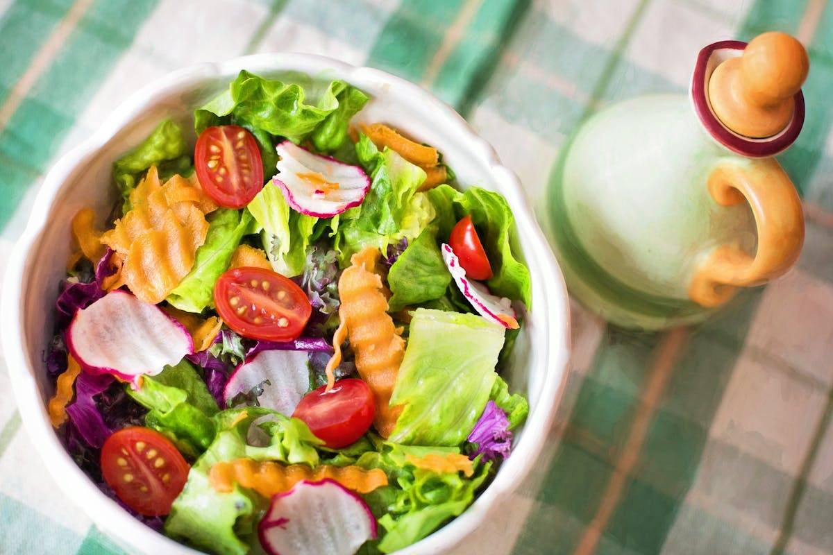 Fresh colorful salad bowl